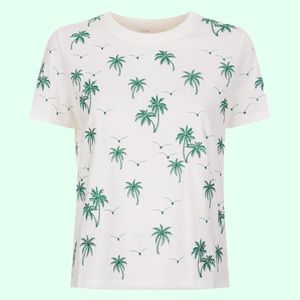 Maje Tanzanie Embroidered Palm Tree T-shirt